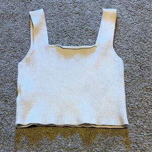 SHEIN White Ribbed Crop Top